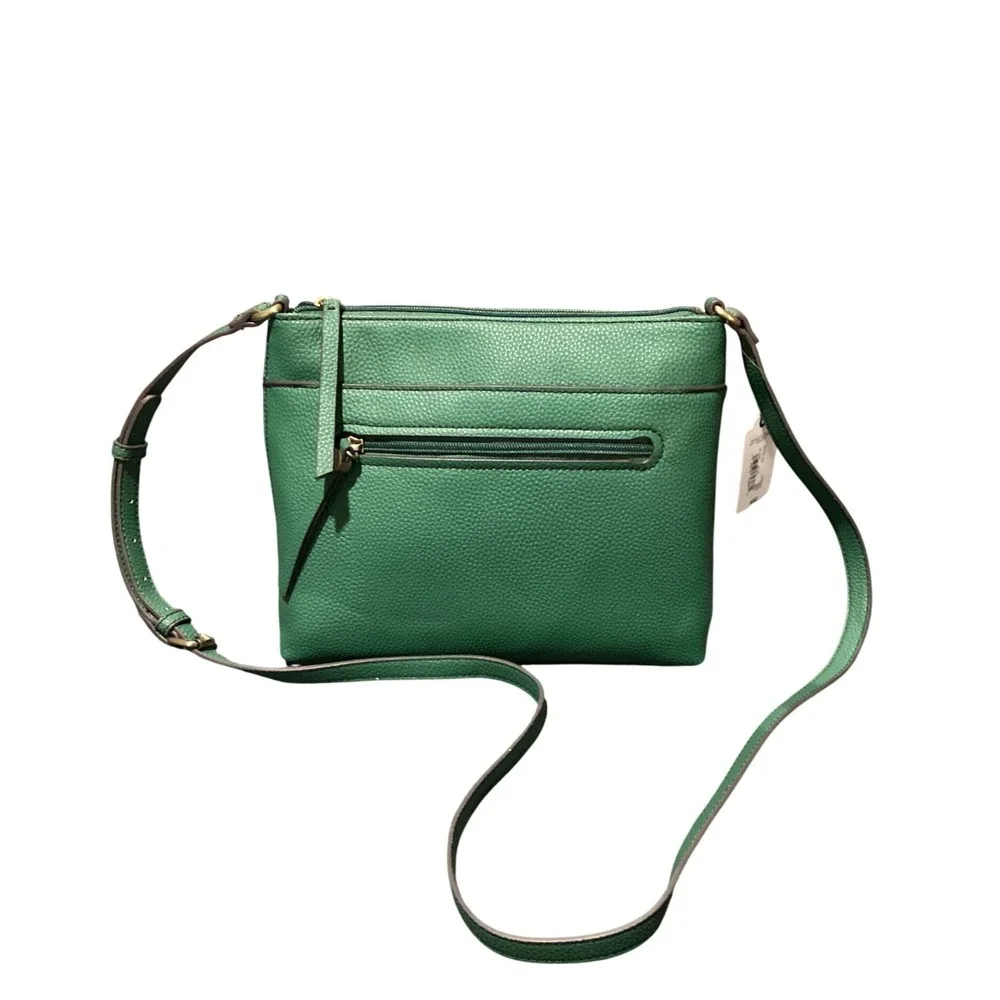 Universal Thread Green Pebbled Faux Leather Crossbody Bag Adjustable Strap New